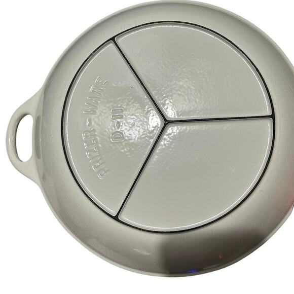 Vintage Prizer Ware Enamel Bale Dish Cast Iron Green Ivy D-11 w/ trivet - Picture 4 of 6